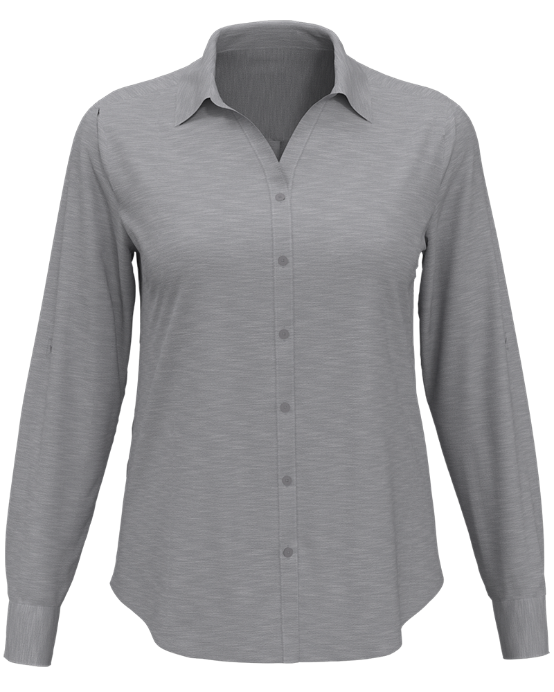 LADIES HEATHERED WOVEN SHIRT