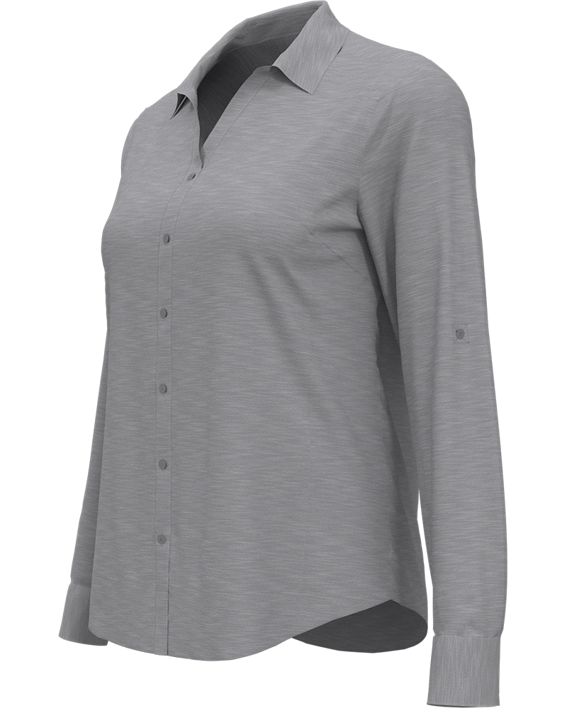 LADIES HEATHERED WOVEN SHIRT