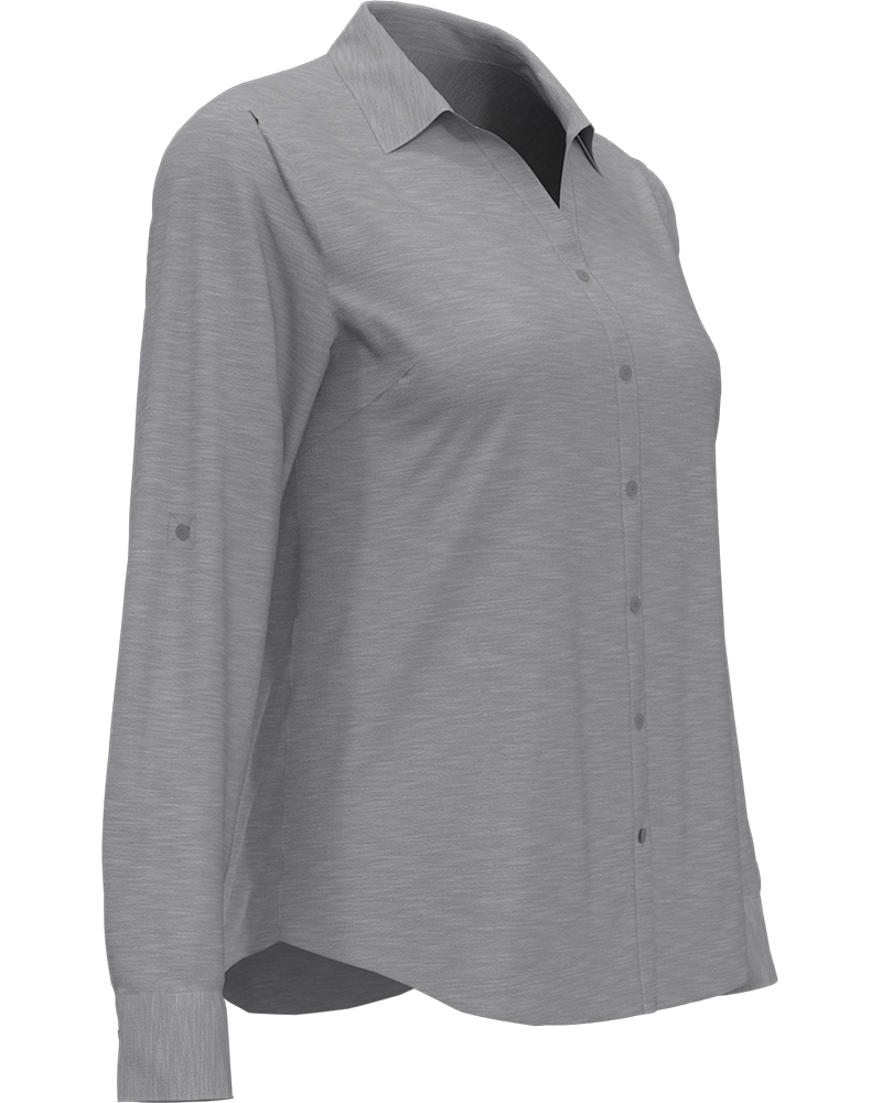 LADIES HEATHERED WOVEN SHIRT