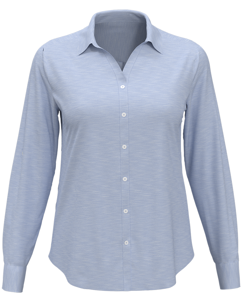 LADIES HEATHERED WOVEN SHIRT