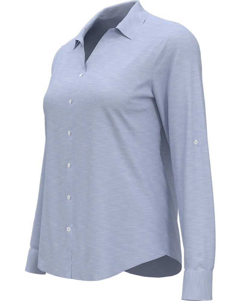 LADIES HEATHERED WOVEN SHIRT