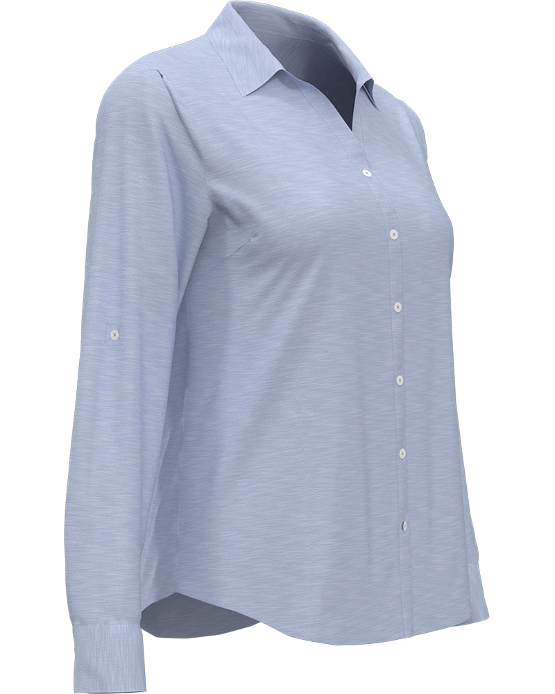 LADIES HEATHERED WOVEN SHIRT