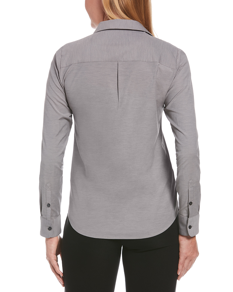 LADIES HEATHERED WOVEN SHIRT