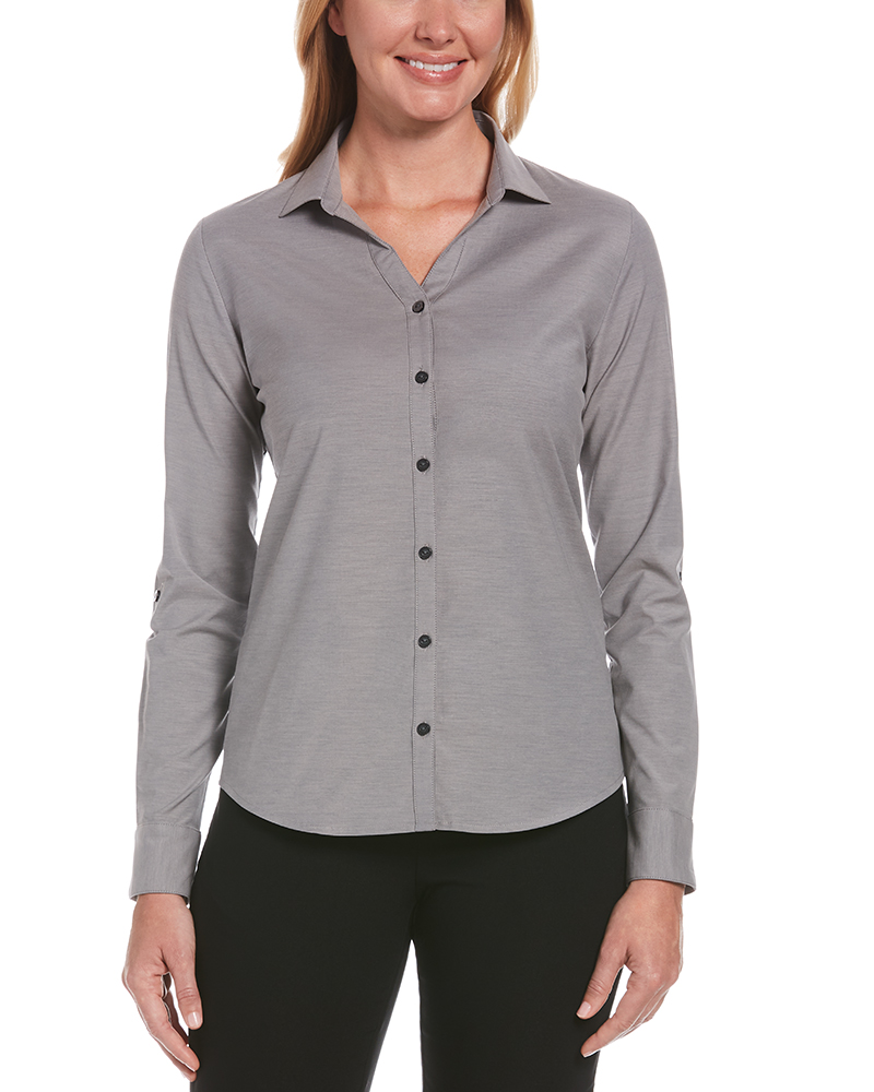 LADIES HEATHERED WOVEN SHIRT