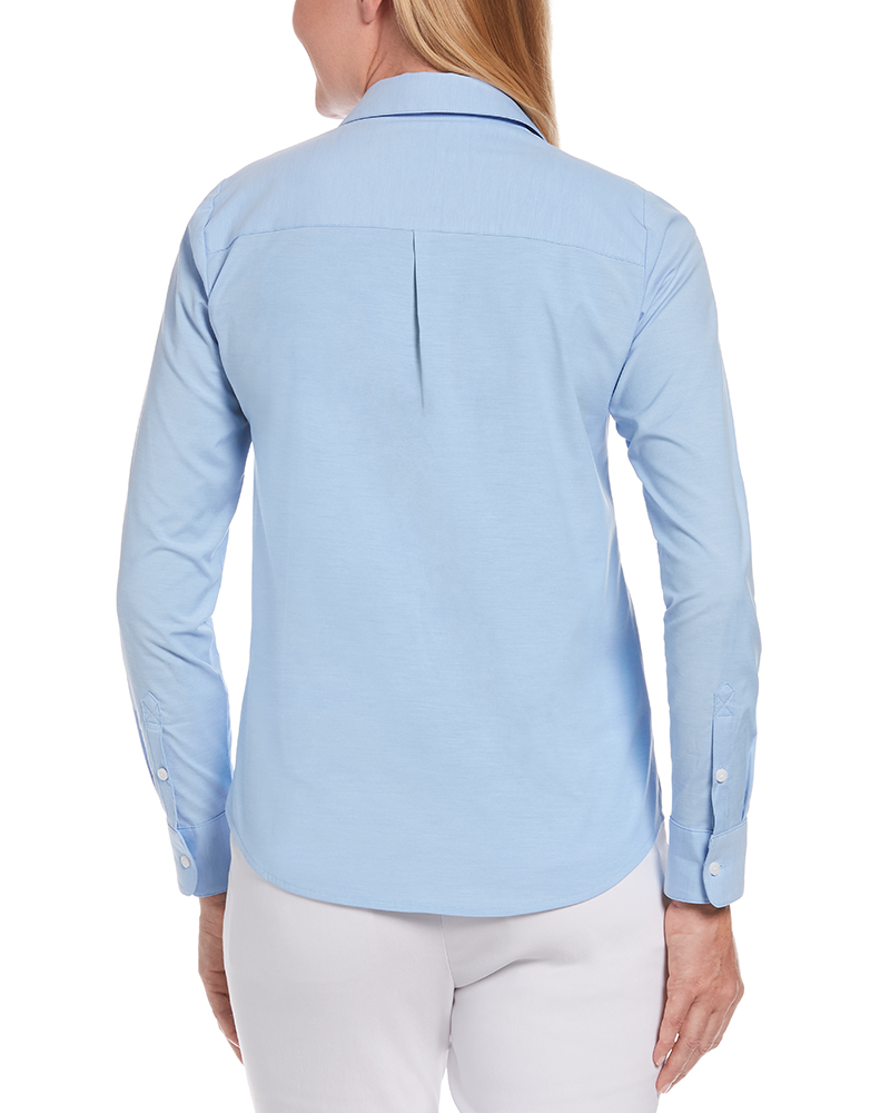 LADIES HEATHERED WOVEN SHIRT